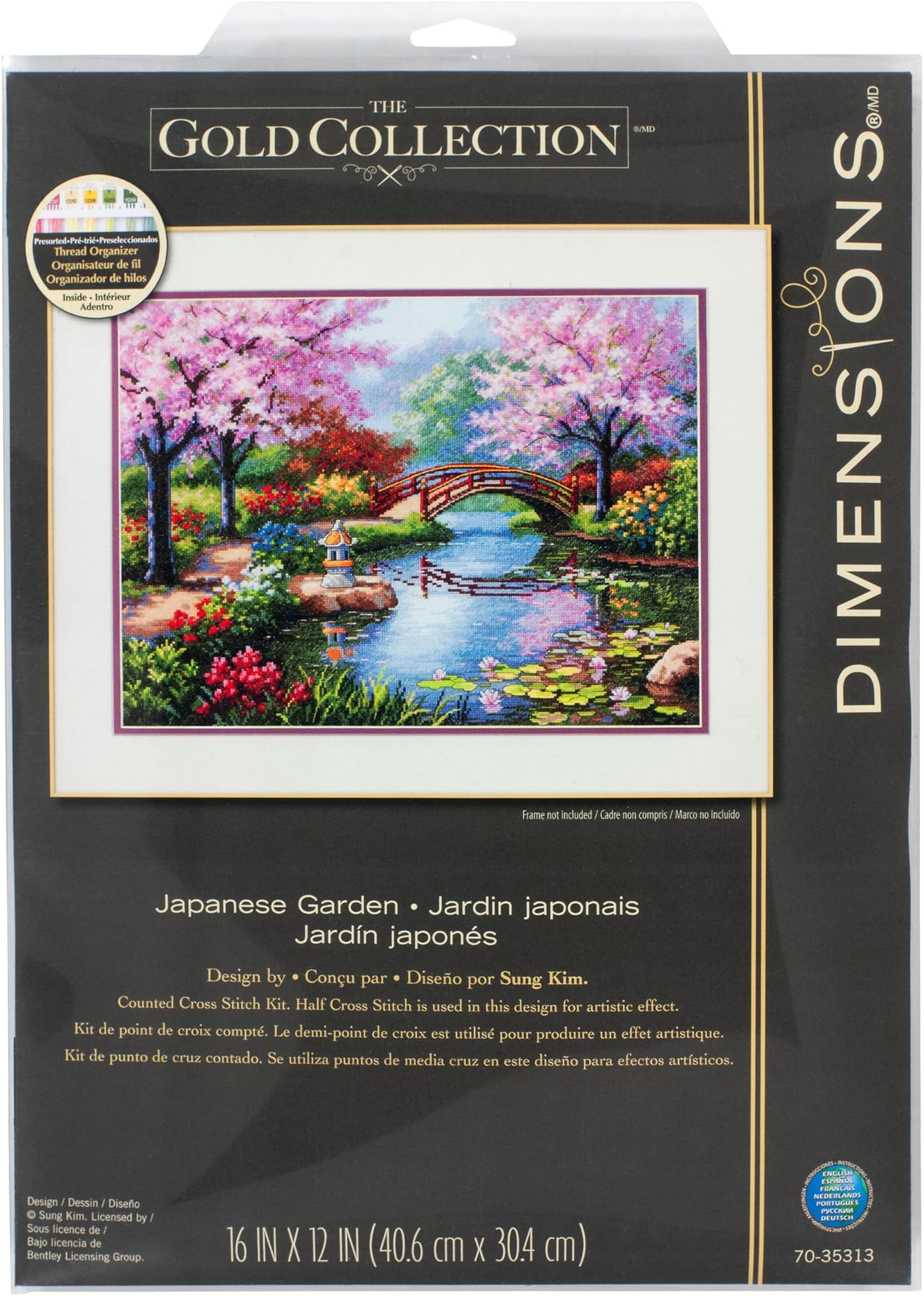 Gold Collection Japanese Garden Counted Cross Stitch Kit, 16"X12" 16 Count