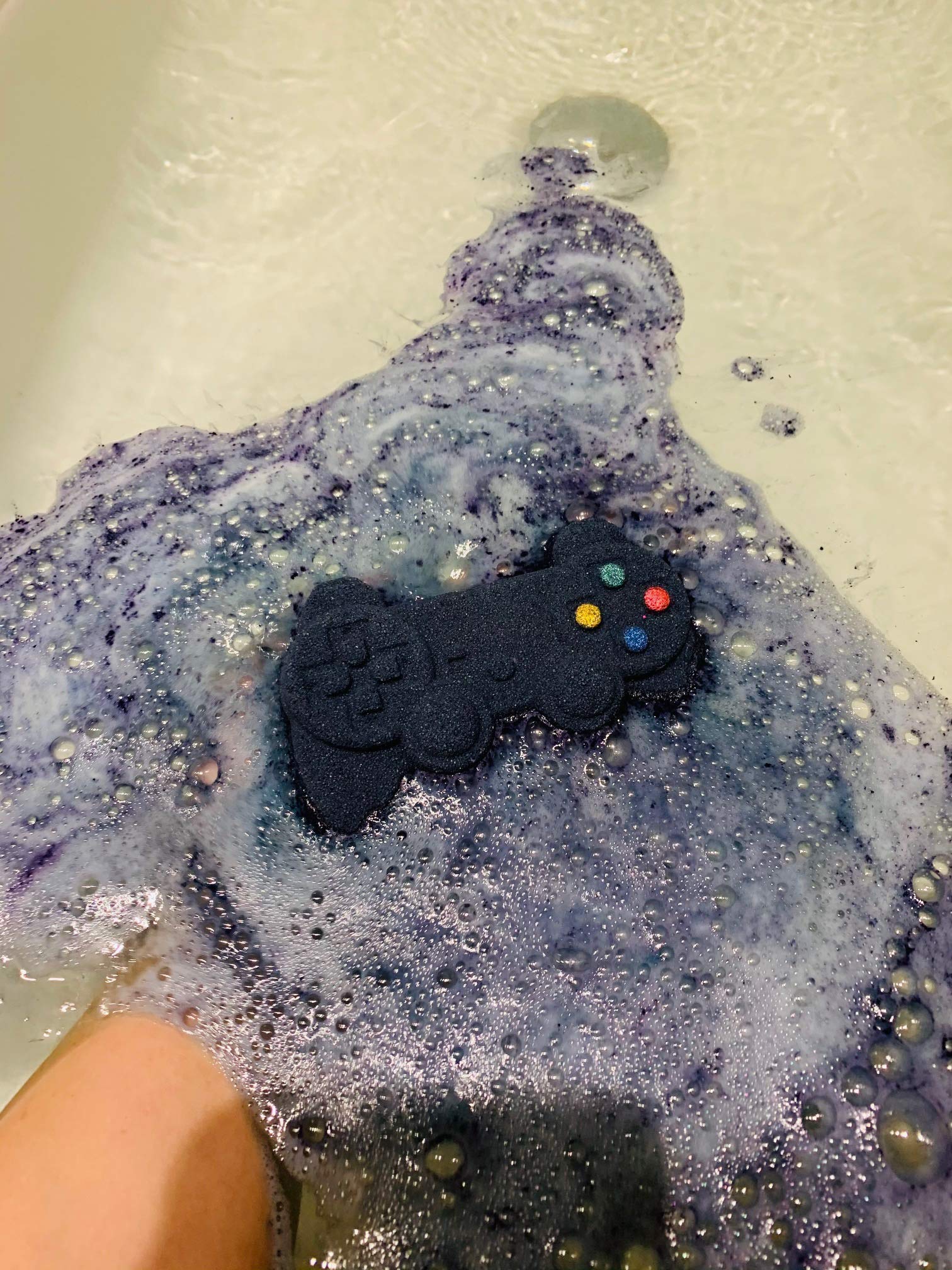 Controller handmade Bath Bomb (Mystery) Next Day; black bath bomb, boy kid bath bomb, game ; handmade; football - Image 4