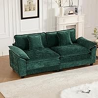 Vista 108 de Sofás seccionales grandes de 115.34" para sala de estar, sofá de pana color camel de asiento profundo de 3 plazas en forma de L, sofá seccional