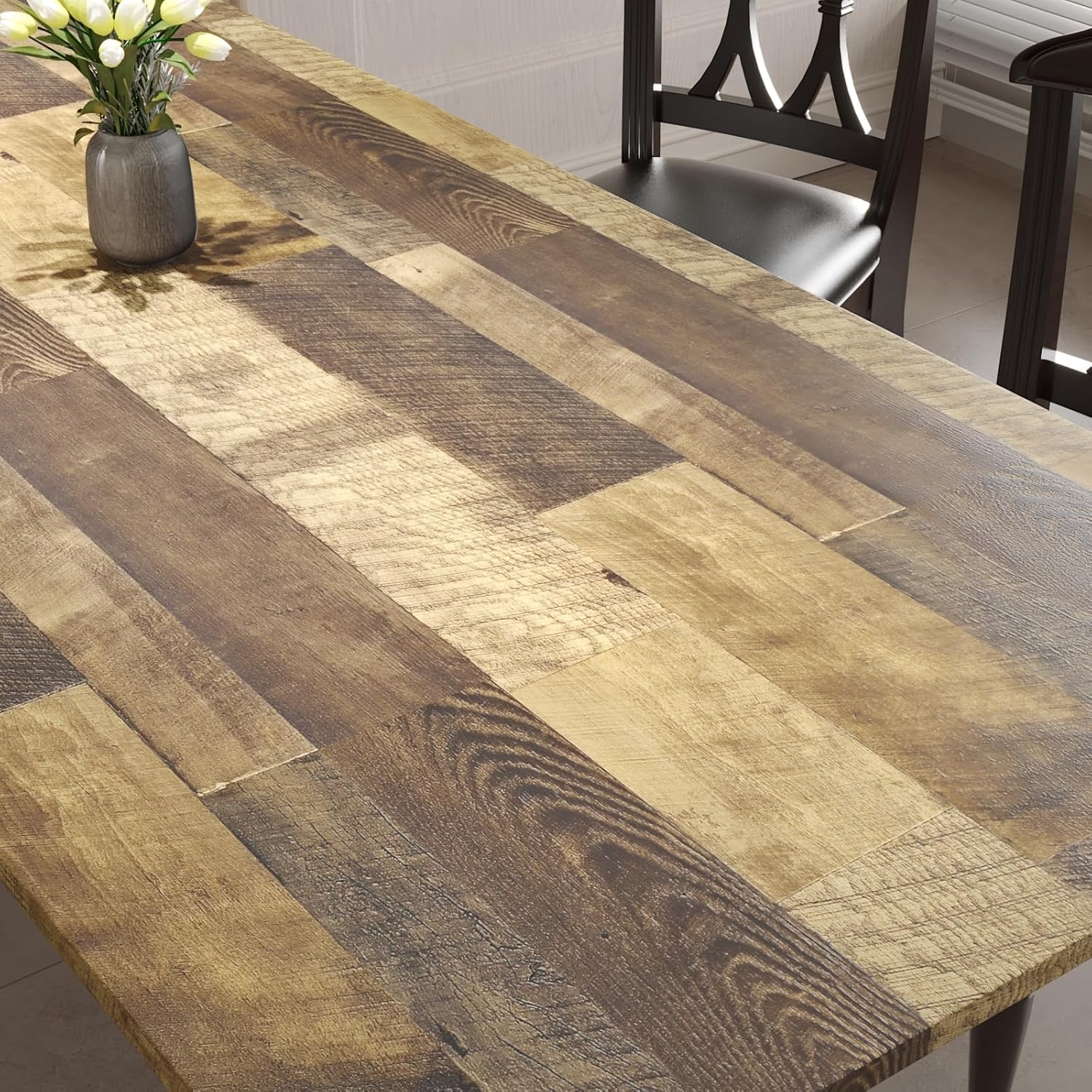 LACHEERY Kitchen Counter Contact Paper Waterproof Wood Grain Butcher Block Contact Paper 317 x 24 Inch Wide Peel and Stick Countertops Waterproof Wood Wallpaper for Kitchen Table Desk Top Vinyl Wrap