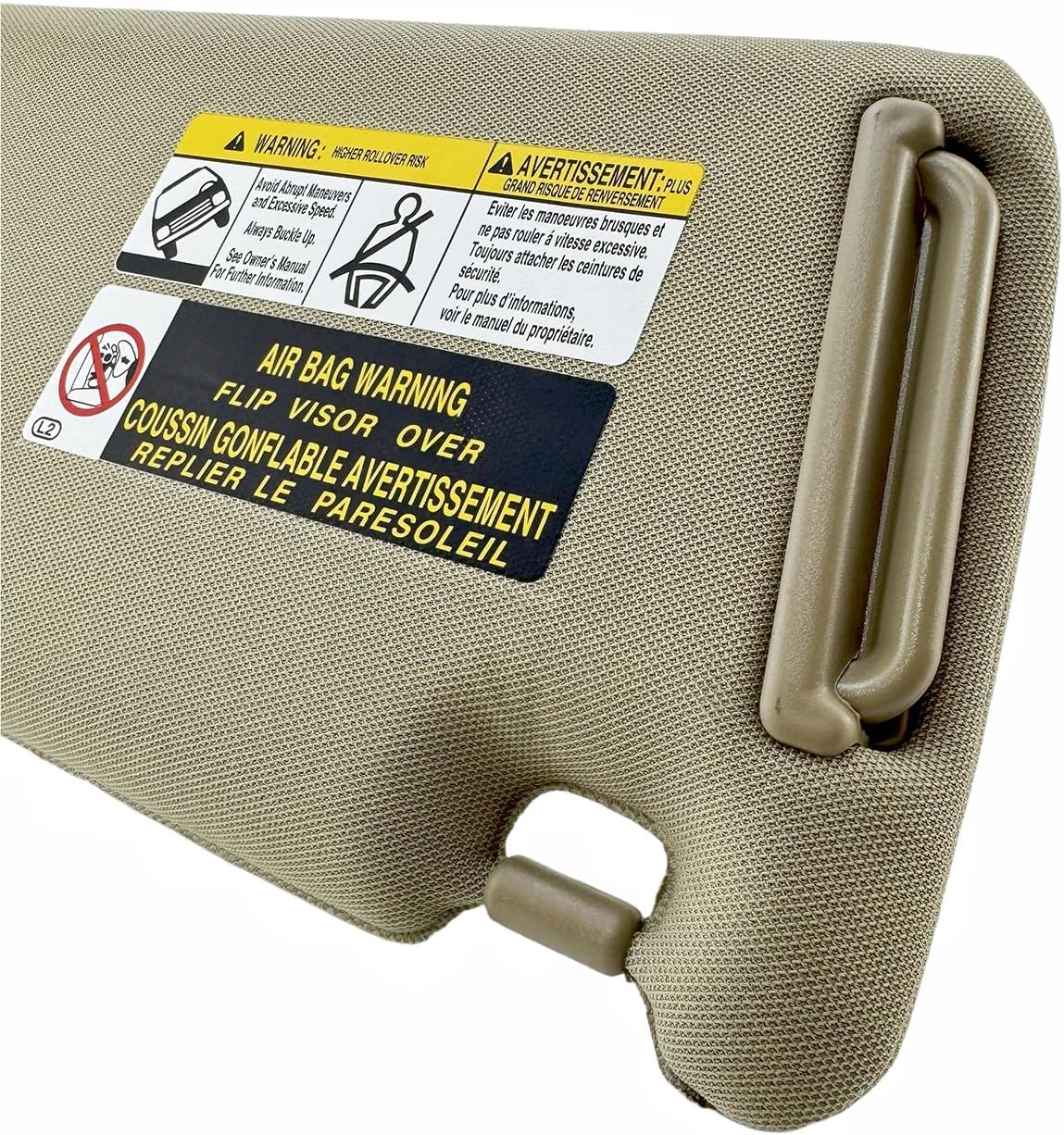 Sun Visor Replacement Pair Compatible with 2010-2023 Toyota 4Runner (Driver & Passenger Side) - with Vanity, Sunvisor Assembly Kit with Clips, Replace #74320-35A91-B1 (Beige Color)