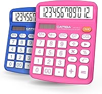 Vista 8 de CATIGA CD-2786 - Calculadora de escritorio de 12 dígitos con pantalla LCD grande y botón sensible, energía solar dual y batería, función estándar