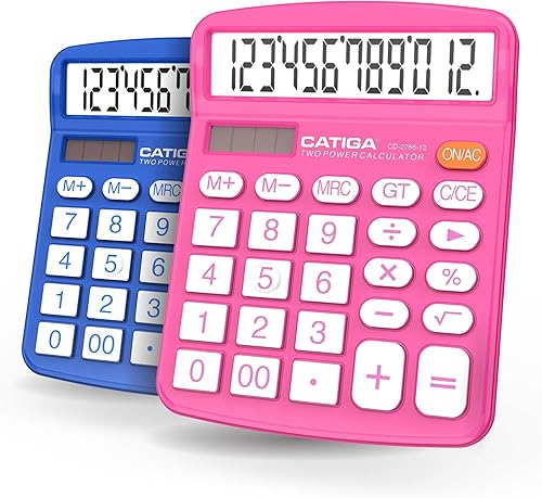 Calculadora de escritorio de 12 dígitos con pantalla LCD grande y botón sensible energía solar y batería dual función estándar para oficina hogar Calculadora de escritorio de 12 dígitos con pantalla LCD grande y botón sensible energía solar y batería dual función estándar para oficina hogar