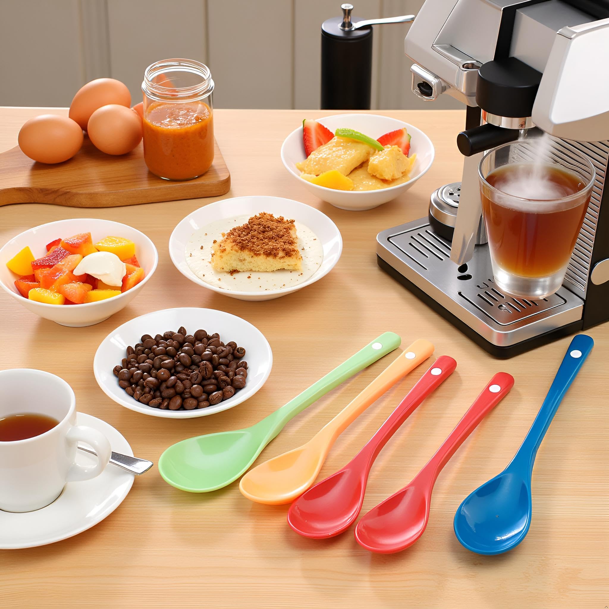 20 Pezzi Cucchiai per Uova in Porcellana, 12cm Cucchiaini da Caffè Particolari, Colori Cucchiai in Ceramica per Tè, Cucchiaio per Dessert, Caffè, Marmellata e Yogurt