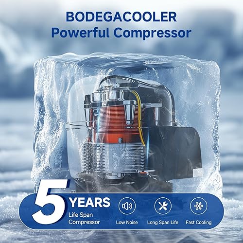 Miniatura 9 de BODEGA COOLER Refrigerador de 12 voltios, refrigerador RV de 116.2 cuartos de galón con congelador, refrigerador RV de doble modo con LED, (5-50)