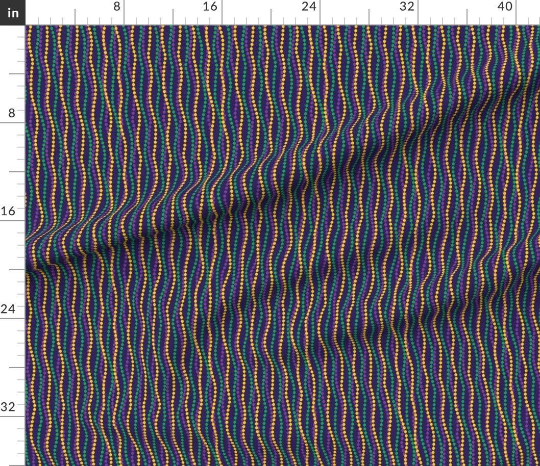 Spoonflower Fabric - Time Party Mardi Gras Carnival Carnivale Fat Tuesday Beads Printed on Petal Signature Cotton Fabric by The Yard - Sewing Quilting Apparel Crafts Decor