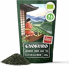 NaturaleBio Organic Japanese Gyokuro Green Tea. 100g Loose Leaf bag. First Harvest Leaves cultivated in Japan. 100% Natural and Pure.