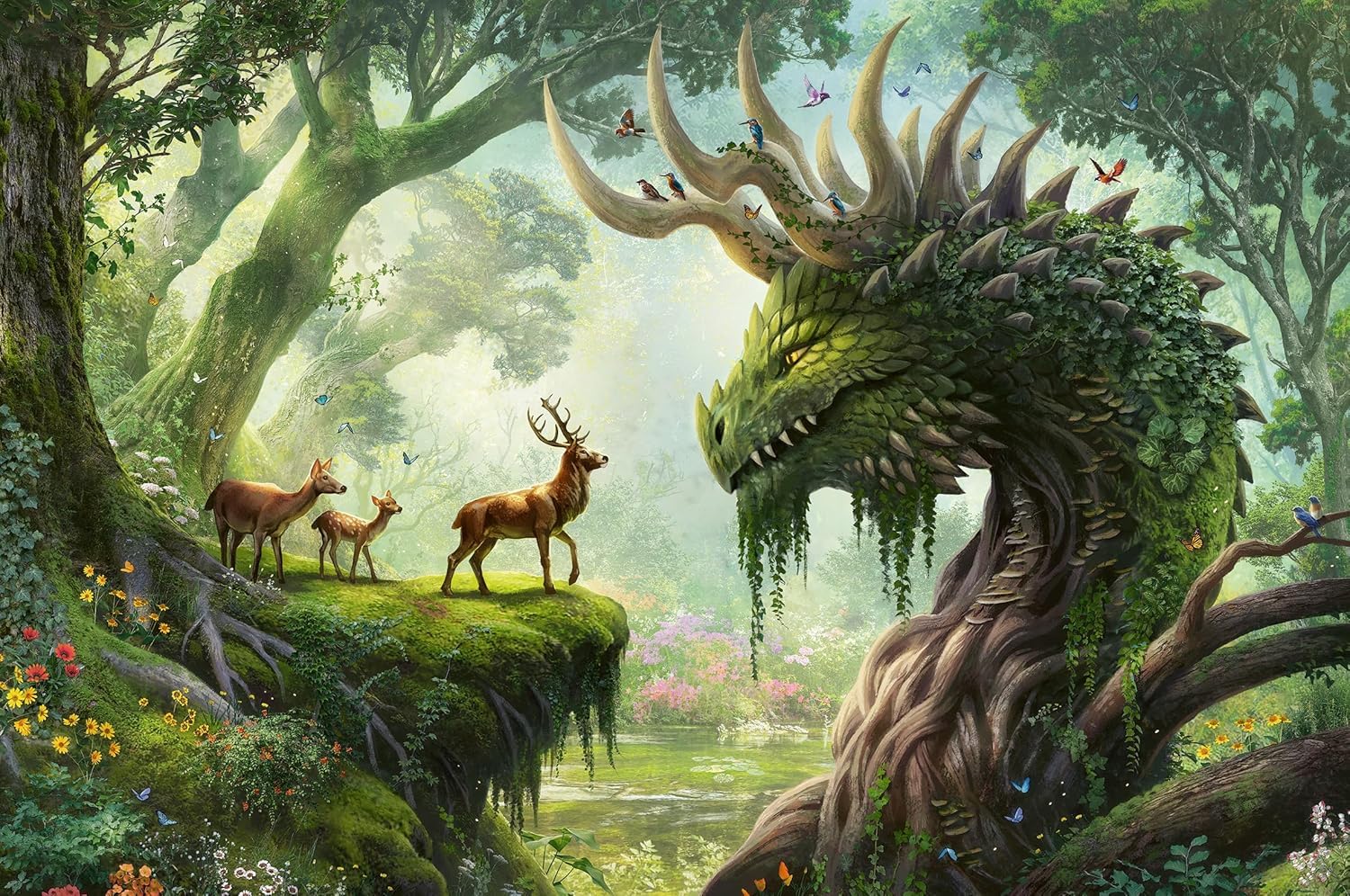 Ravensburger - Puzzle Drago nel Bosco per Adulti e Ragazzi, 3000 Pezzi, Idea Regalo per Lei o Lui, 121x80 cm