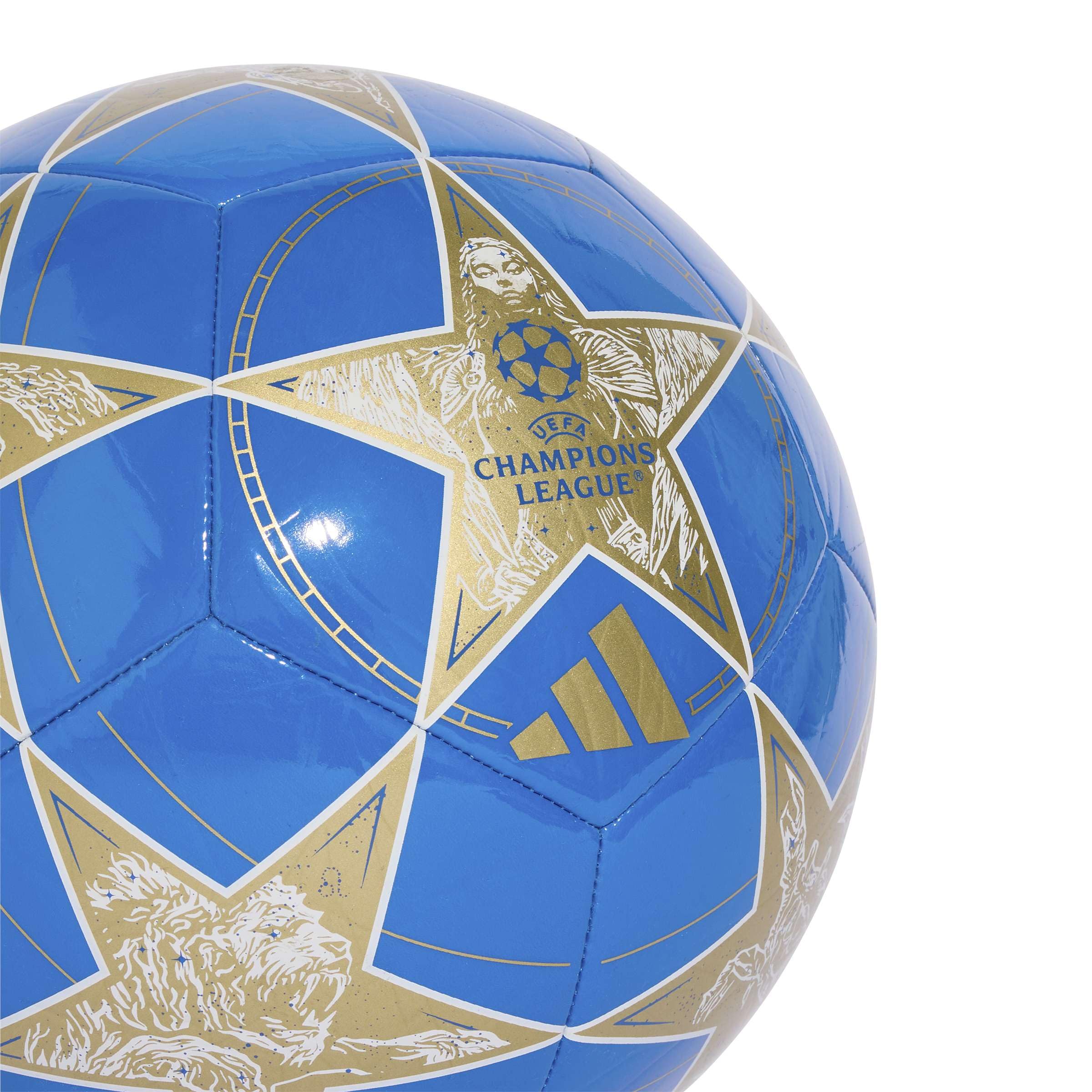 adidas UEFA Champions League Club - Balón de fútbol Unisex para Adultos, Color Blanco/Pantone/Oro Mate, 5
