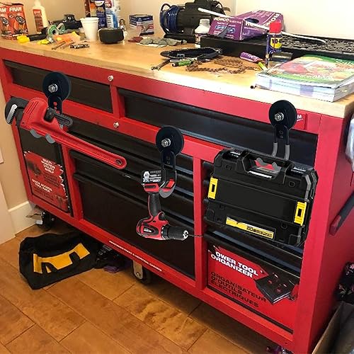 Miniatura 5 de TSUYA Ganchos magnéticos fuertes, ganchos magnéticos de garaje de 22 libras, ganchos de utilidad resistentes para colgar herramientas de patio,