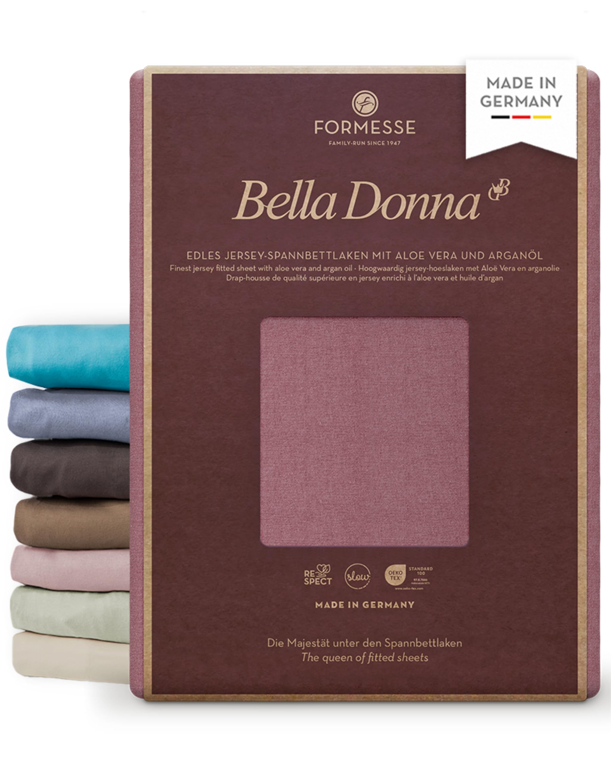 Formesse Bella-Donna Jersey prześcieradło z gumką styl vintage, 140 x 200 – 160 x 220 cm