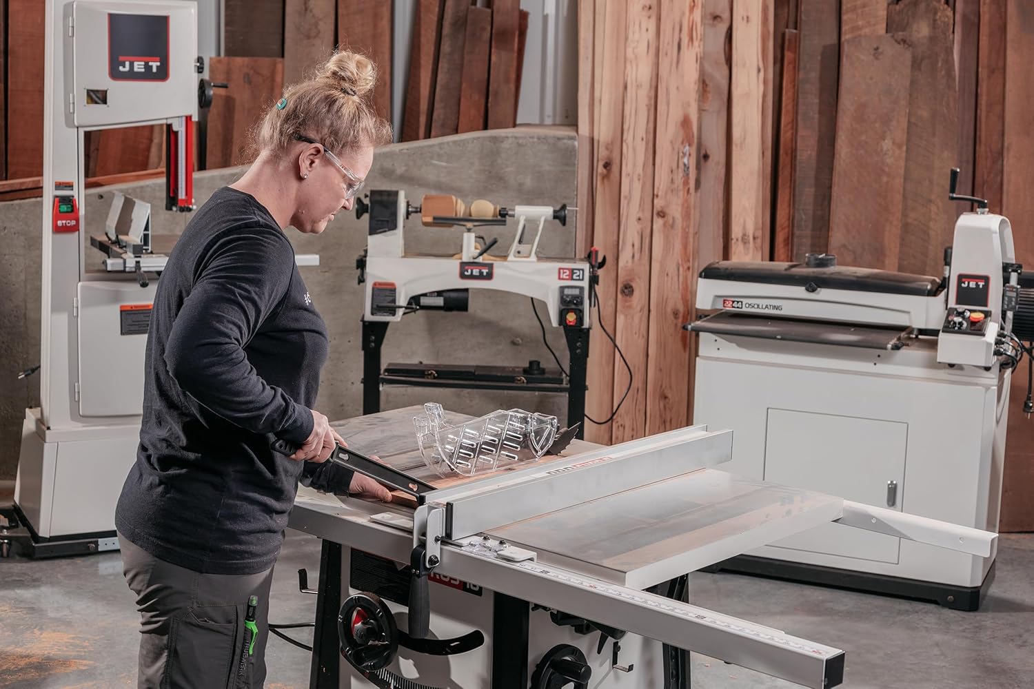 JET ProShop II 10-Inch Table Saw, 30-Inch Rip, Steel Wings, 1-3/4 HP, 120V 1Ph (JPS-10)