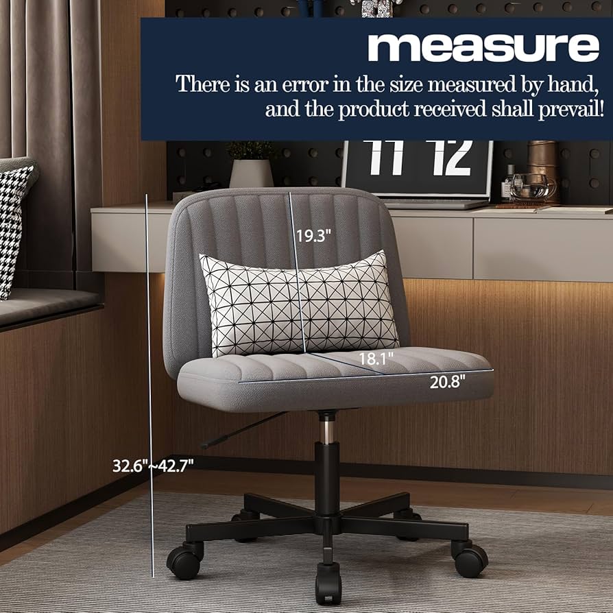 ELFORDSON Cross Legged Office Chair With Ottoman, Wide Seat Armless Desk Chairs No Wheels Mid Back Velvet Pink 85778847