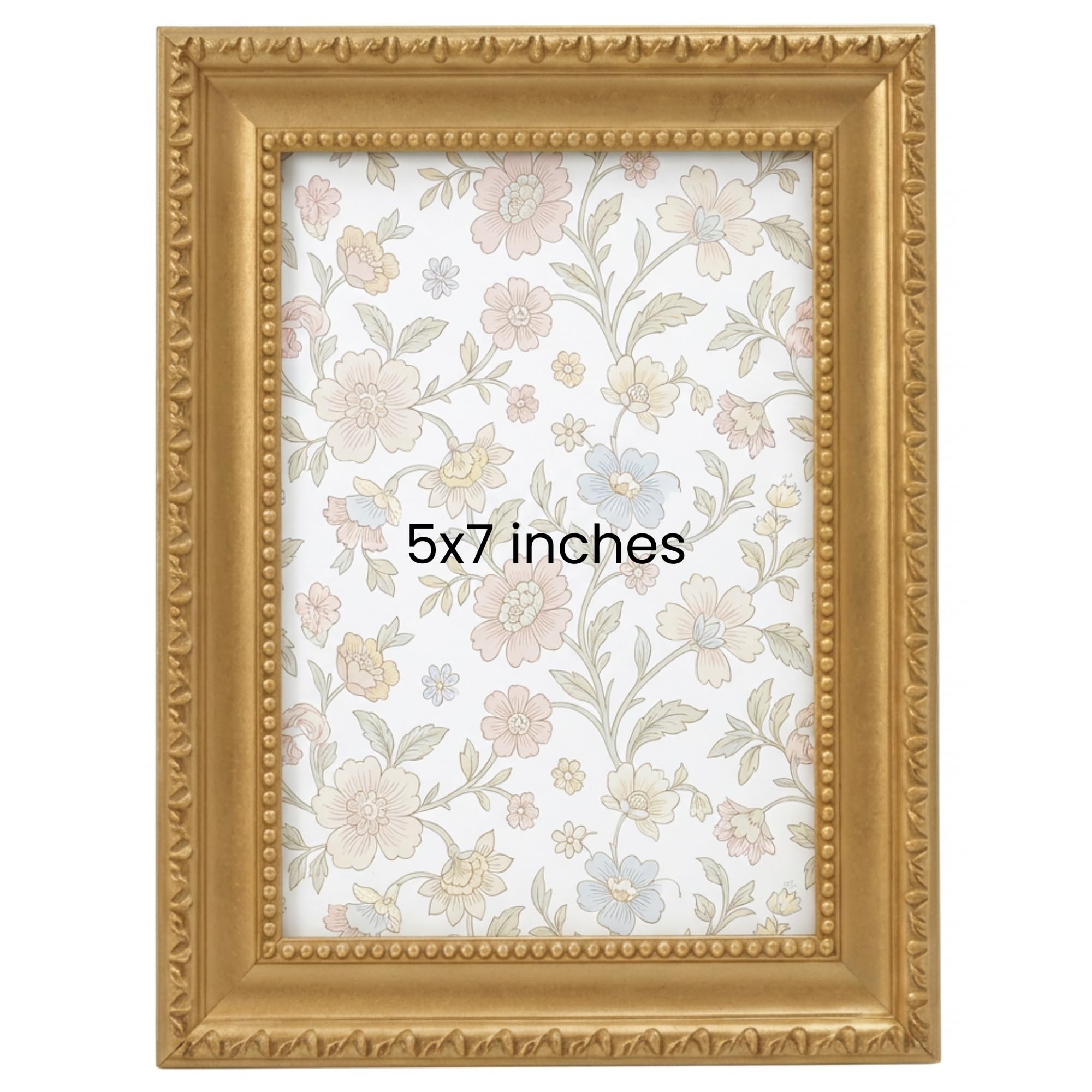 Concepts Gold ( Pack Of 1) Pack Of 1-5X7 Bead Filigree Resin Photo Frame | Ornate Gold Vintage Style Picture Frame For Tabletop Photo Display & Home Accent