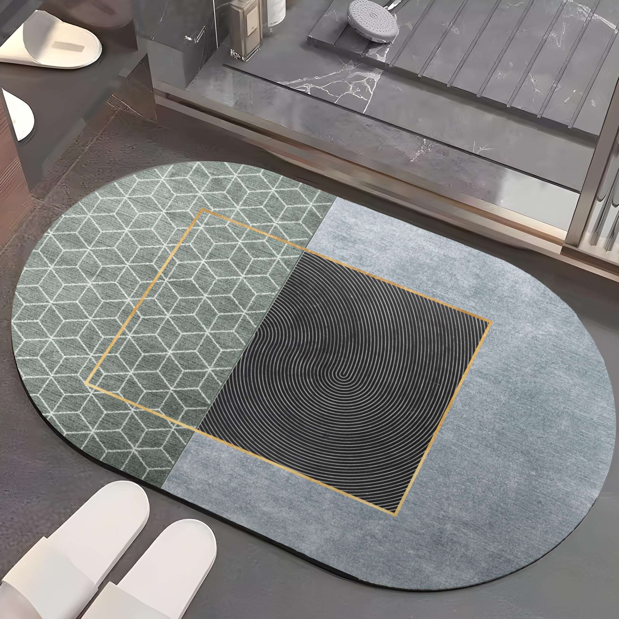 UMAI Polyester Rubber Bath Mat (40 x 60cm) | Anti-Skid, Non-Slip Bathroom Mat | Bathroom Accessories | Machine Washable