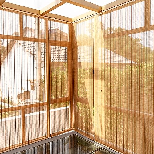 Miniatura 4 de Persianas de bambú, persianas de bambú, transpirables, persianas enrollables para parasol, persianas enrollables opacas de partición, persianas