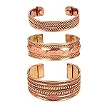 Touchstone copper bracelets | gift for men women |adjustable 100% pure solid real magnetic jewelry | handmade bracelet set combo | rope braided tibetan bangles. Set of 3 different designs