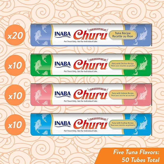 INABA Churu Golosinas para Gatos Puré de Atún Variedad 50 Tubos miniatura 3