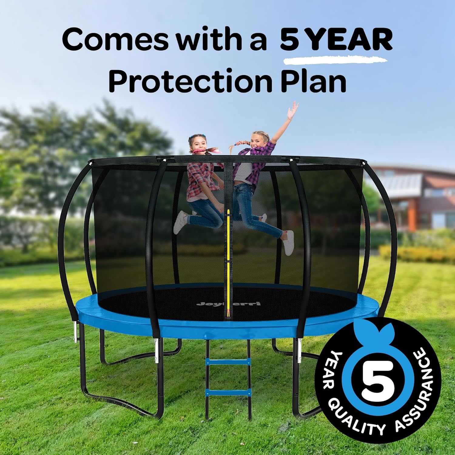 JoyBerri Spring Gaurds Trampoline Spring Cover - ASTM Certified Safe, Double Sided and Waterproof Trampoline Pad Replacement | for 8ft, 10ft, 12ft, 14ft, 15ft, 16ft Sizes