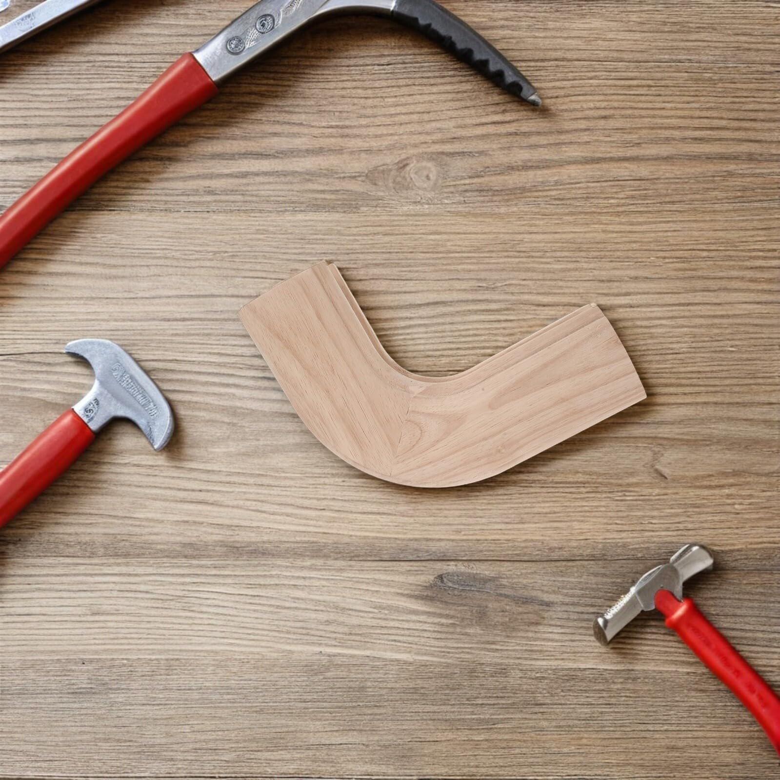 Gomito Corrimano Scale in Legno Beige, Raccordo Curvo