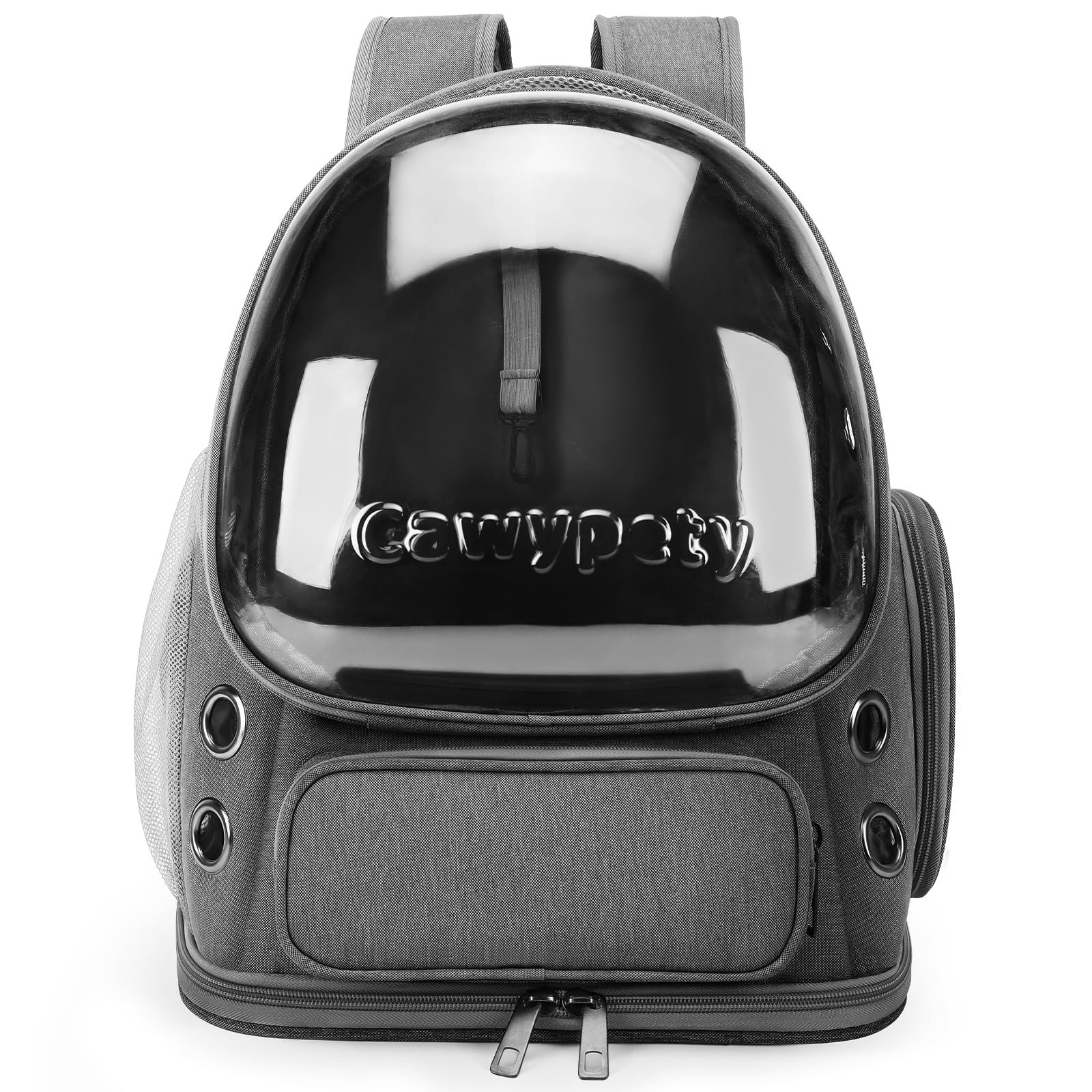Cawypety Mochila transportadora para gatos, transpirable, con burbujas de espacio grande, para gatitos, perros pequeños de hasta 12 libras, transparente y plegable para viajes, senderismo