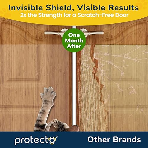 Miniatura 2 de PROTECTO Protector de arañazos para mascotas con cuchillo de corte personalizado, paquete de 3 protectores de puerta de 60 x 8 pulgadas + escudo de