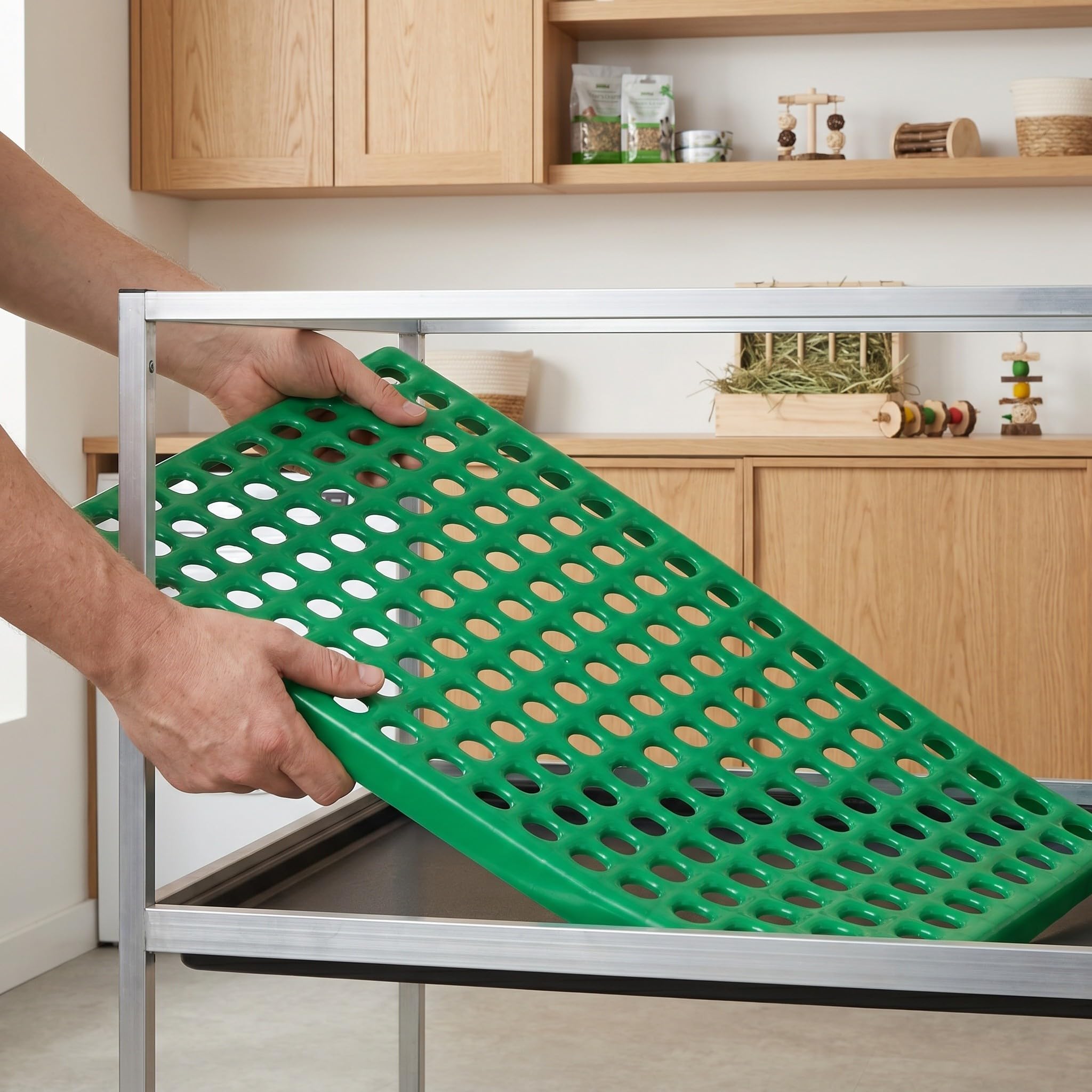 4 szt. mata do klatki dla królików 50x30 cm plastikowa podkładka z otworami oddychająca mata pod stopy, chroniąca podłogę, do klatki dla szynszyli, klatka zwierząt, z siatki