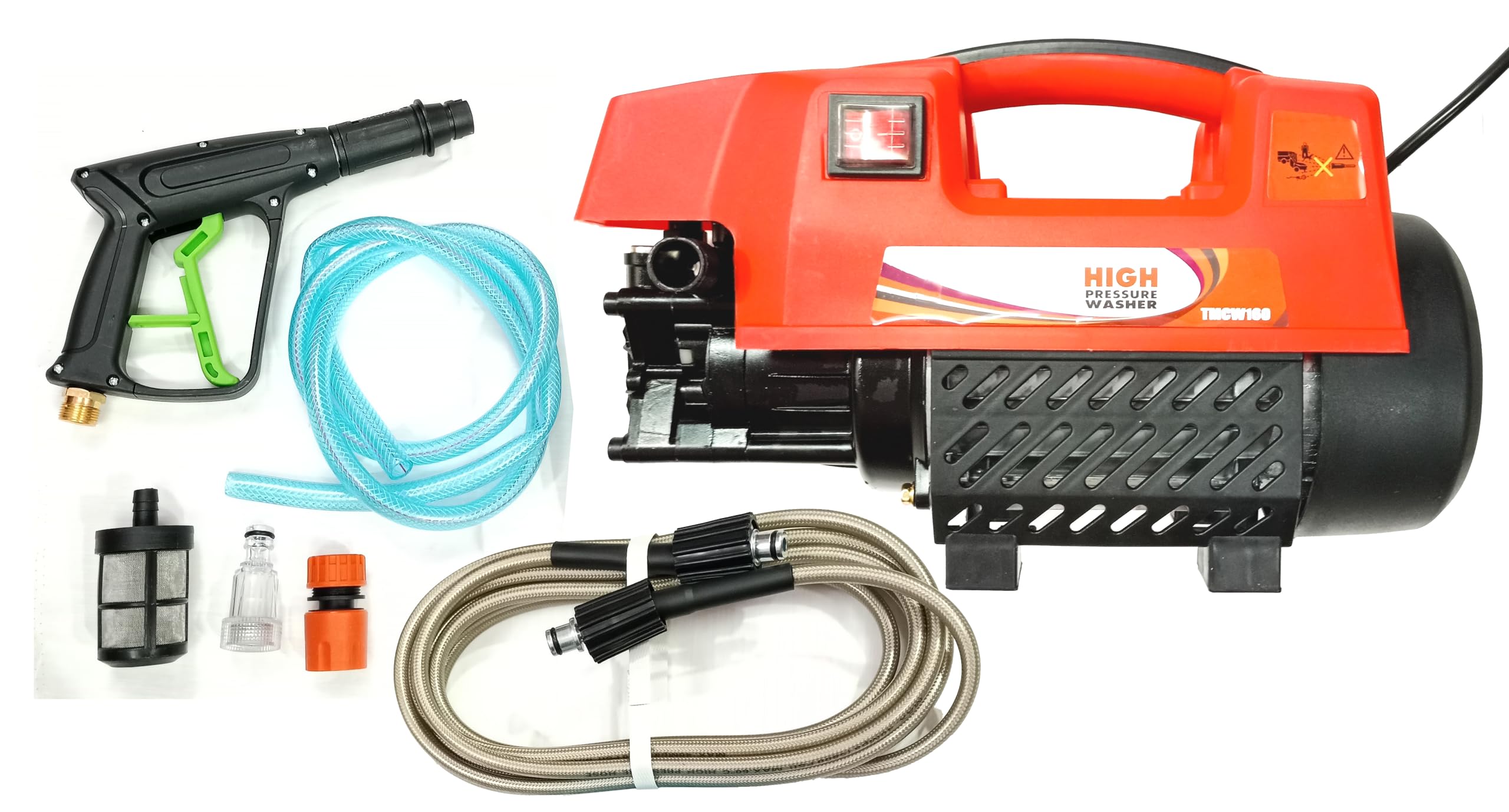 Mass Pro Electric High-Pressure Water Pump Car Washing Machine (Power 2400w, Voltage 220V, Working Pressure Bar 160) Automatic Induction Water Gun Cleaning Tool Pressure Washer