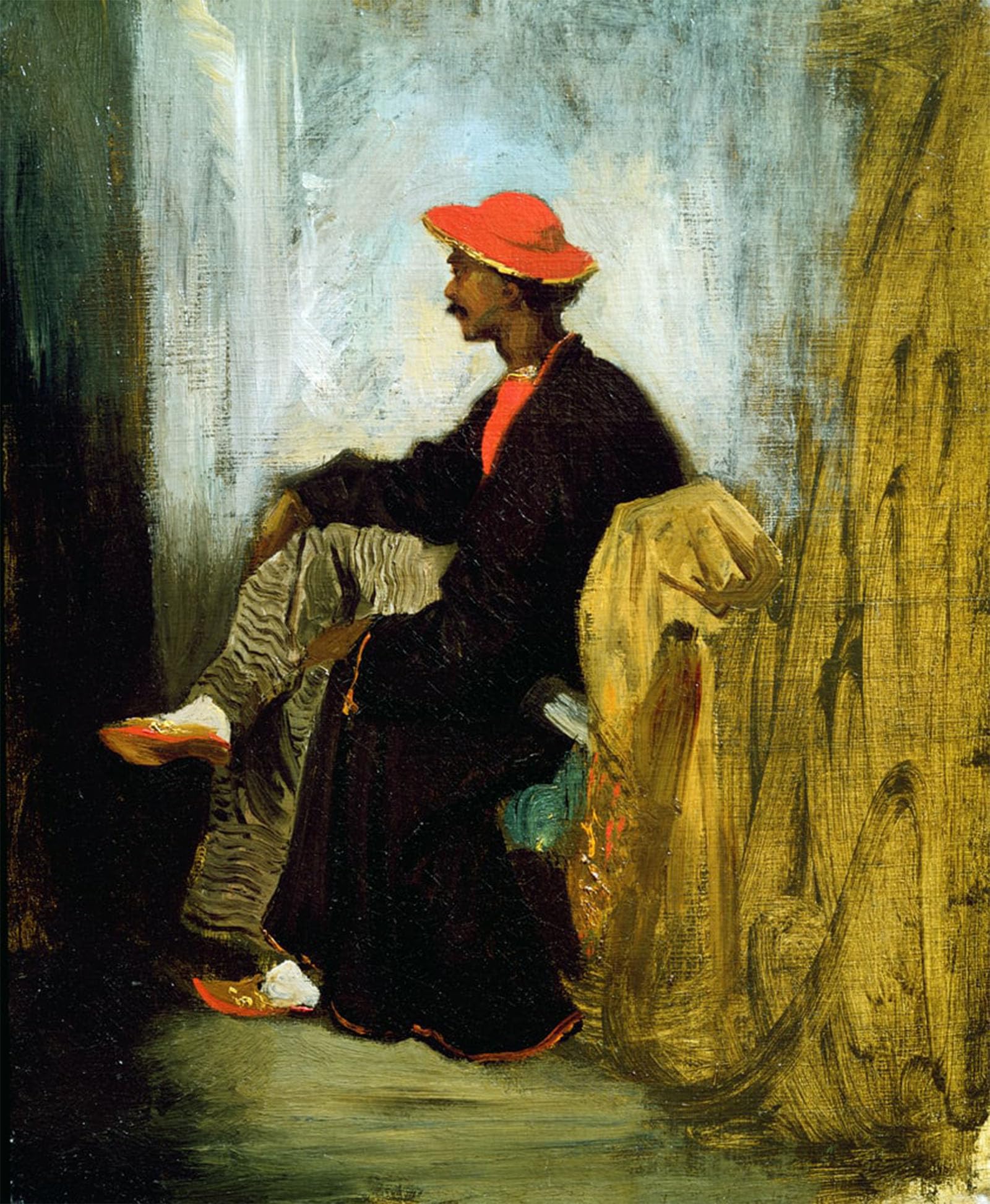 Cuadro de lienzo indio de Calcuta Delacroix 60x90cm para decoracion pared de dormitorio 5