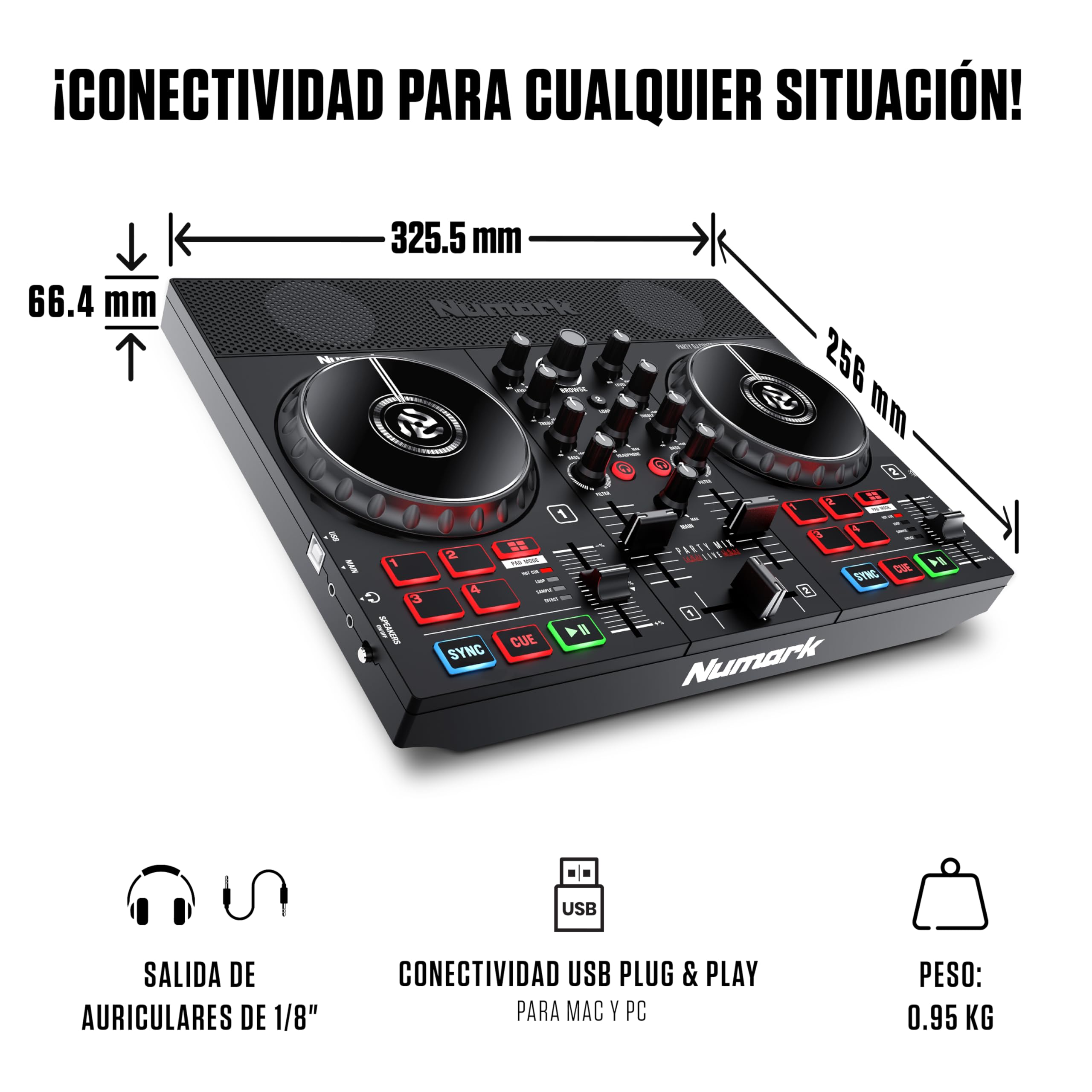 Numark Party Mix Live Controladora DJ, Mesa DJ Con Luces DJ