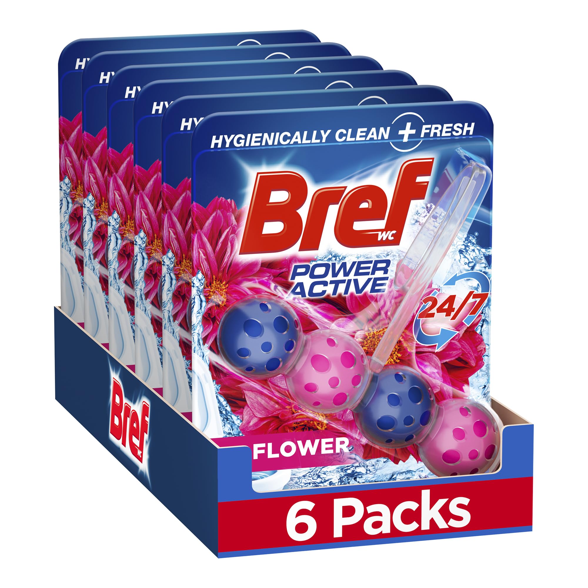 Bref Power Active Flower Blossom with Air Freshener Effect, Rim Block Toilet Cleaner, 50g