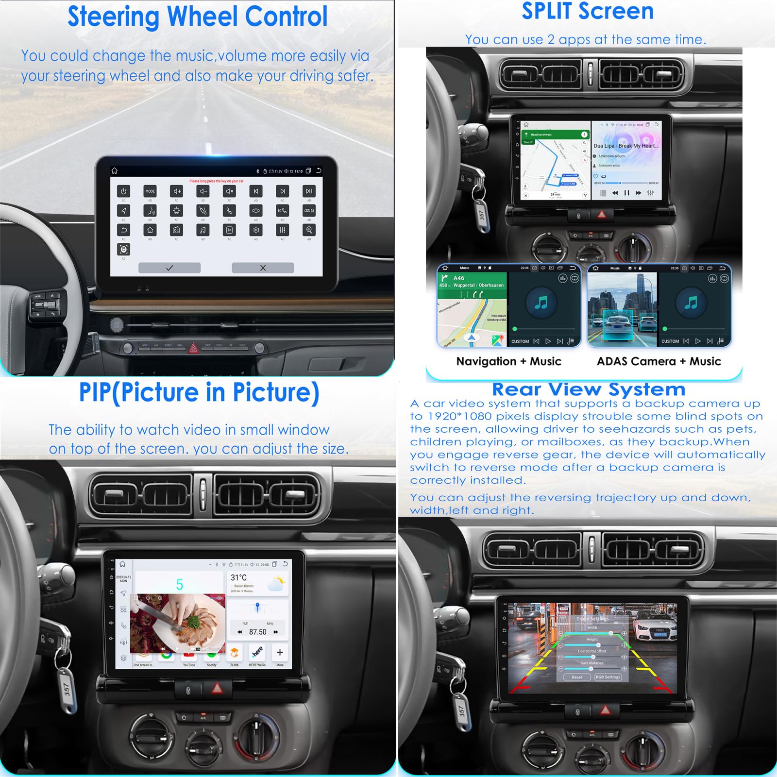 Autoradio Android 14 per Ci-troen C3 C4 2017-2023 CarPlay Wireless Android Auto Radio touchscreen da 9" Bluetooth navigazione GPS Mirror Link WiFi FM telecamera di retromarcia microfono(Color:S4)