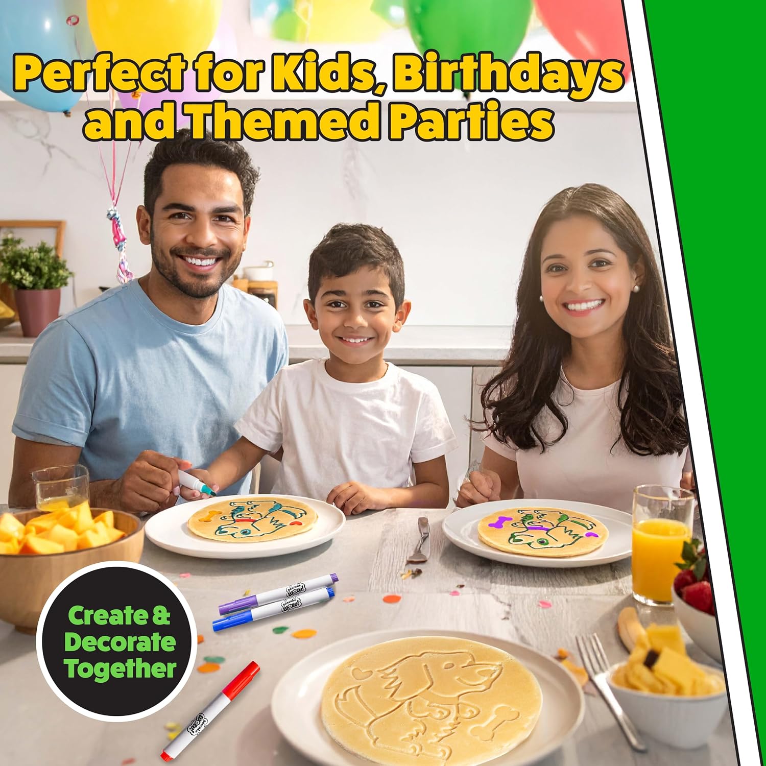Jumbo Pancake Pan- Puppy- Make Giant 10" Pancakes for Magical Kids Breakfast- Decorate and Color For Family Fun Activity- Easy Use Non-Stick Griddle Baker with Long Cool Touch Handle, Dog Theme Gift