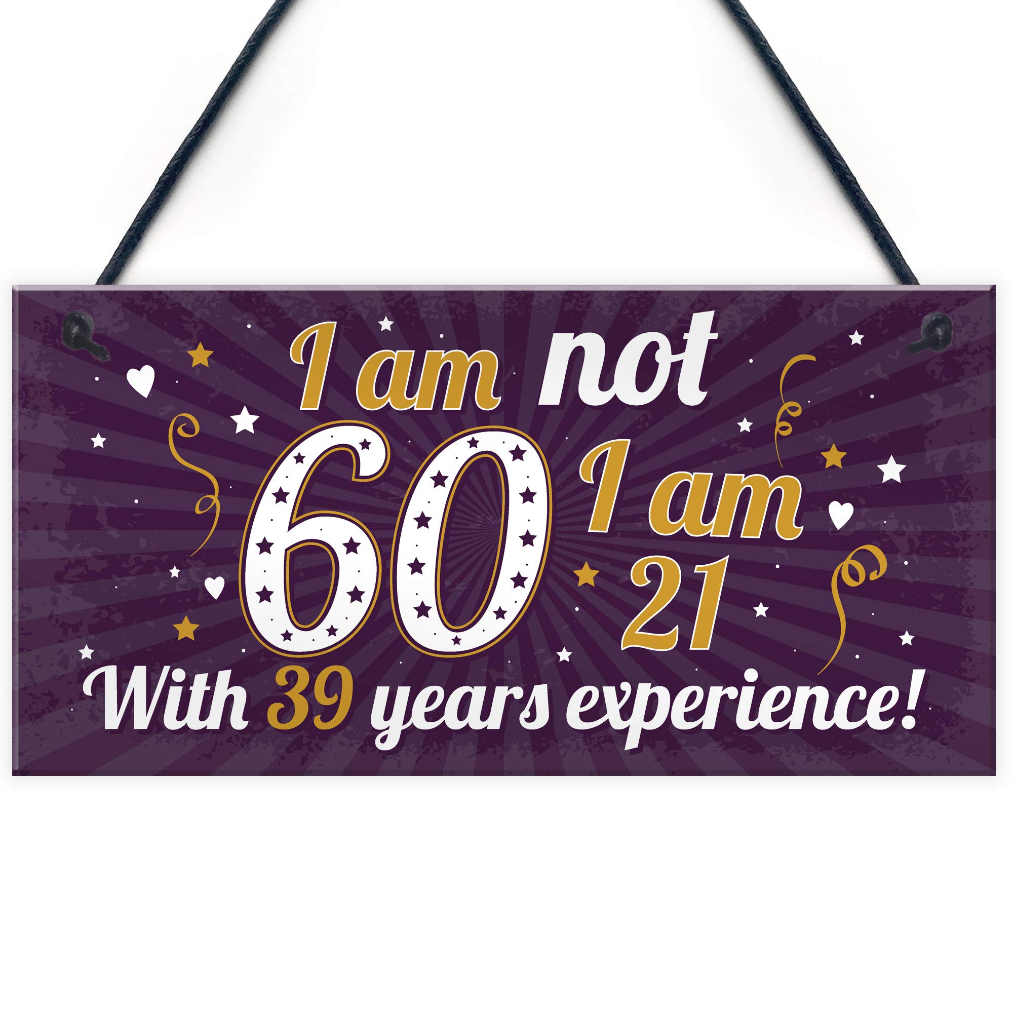 RED OCEAN Funny 60th Birthday Gift Hanging Plaque Novelty Friendship Family Mum Dad Grandparents For Friend