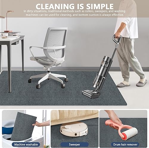 Miniatura 6 de Tapete para silla de oficina para suelo de madera dura y azulejos, tapete para el hogar, tapete para silla de juegos de computadora de 55 x 35