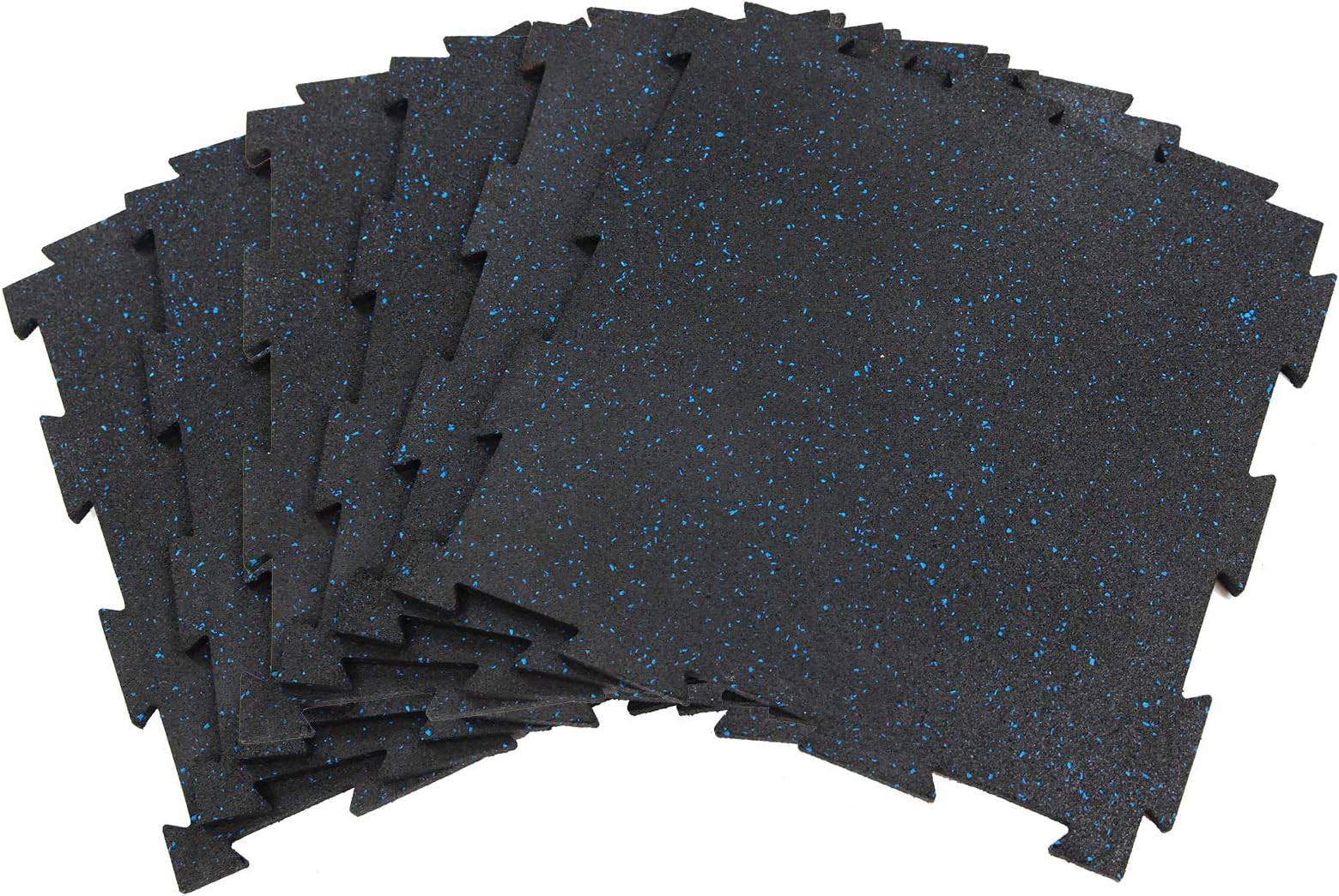 Interlocking Rubber Floor Tile 20"x20"x3/8", 10 mm Thick SBR & EPDM Rubber