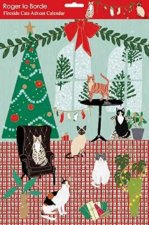 Roger la Borde Fireside Cats Cats Advent Calendar Flat - 380 mm x 270 mm Gold Foil