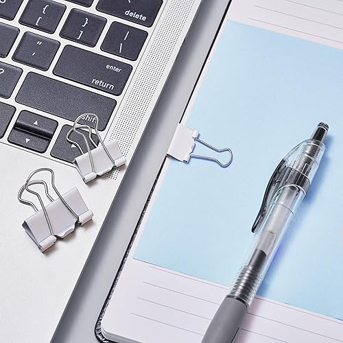 Miniatura 4 de NEEWAY Clips para carpetas de varios tamaños, juego de clips blancos para oficina y uso doméstico, paquete de 100