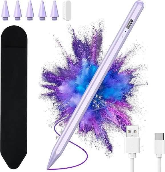 Stylus Pen for iPad 2018-2023, 15 Minute Fast Charging for Apple Pencil iPad 10/9/8/7/6/A16 & Pro Series 11/12.9 inch and Air M3 11"/13"/5/4/3 Gen with Palm Rejection