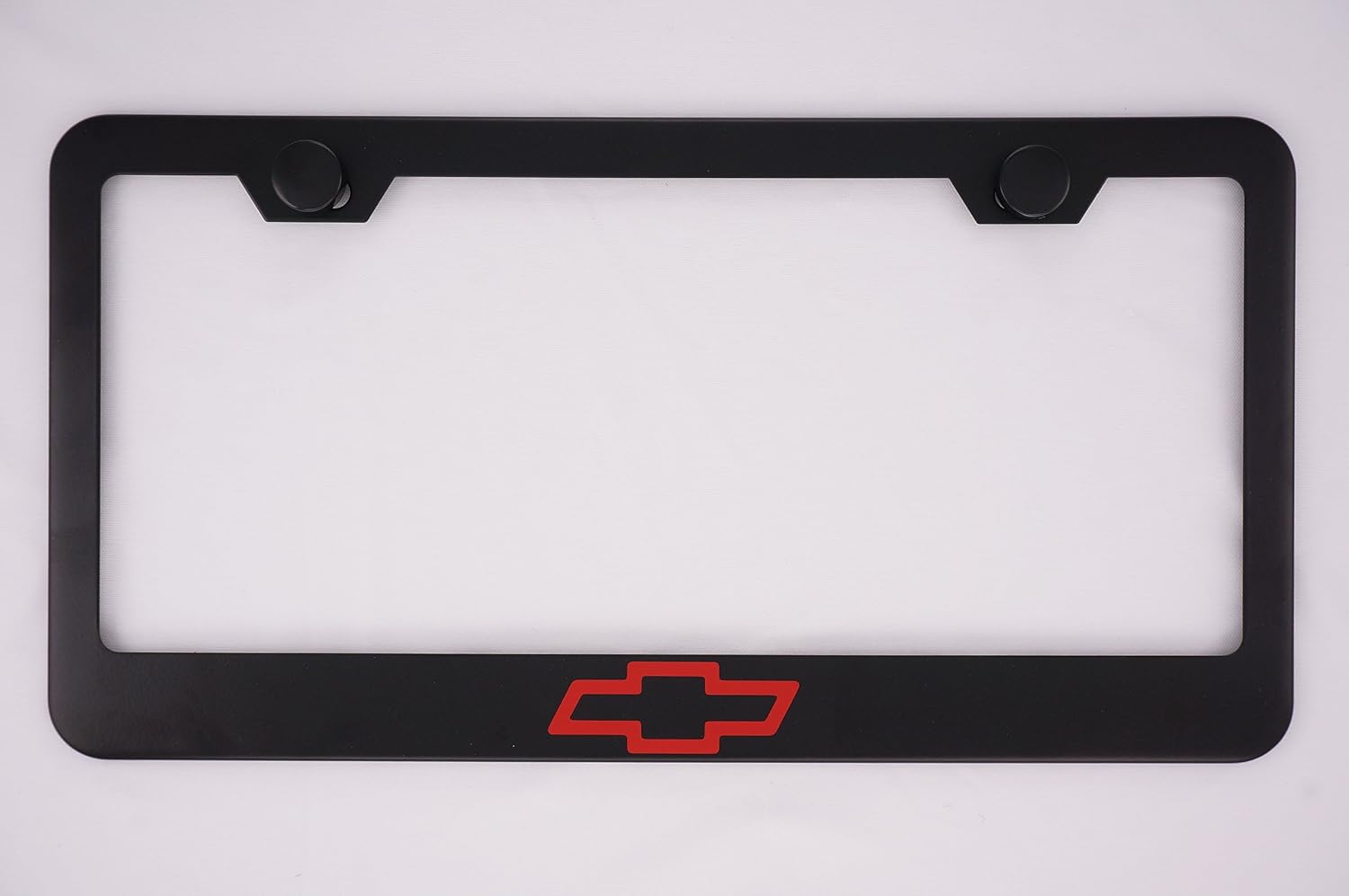 Fit Chevy Black License Plate Frame with Cap