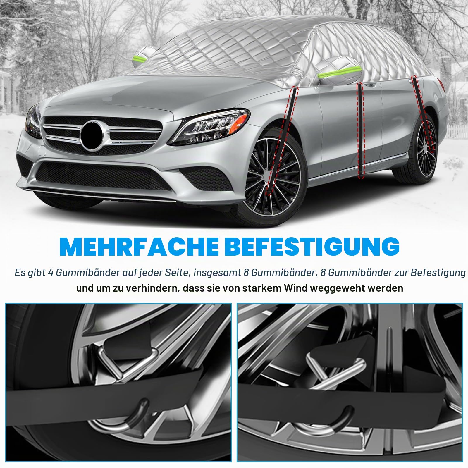Halbe Autoabdeckung für Mercedes-Benz C-Class, Halbgarage Hagelschutz