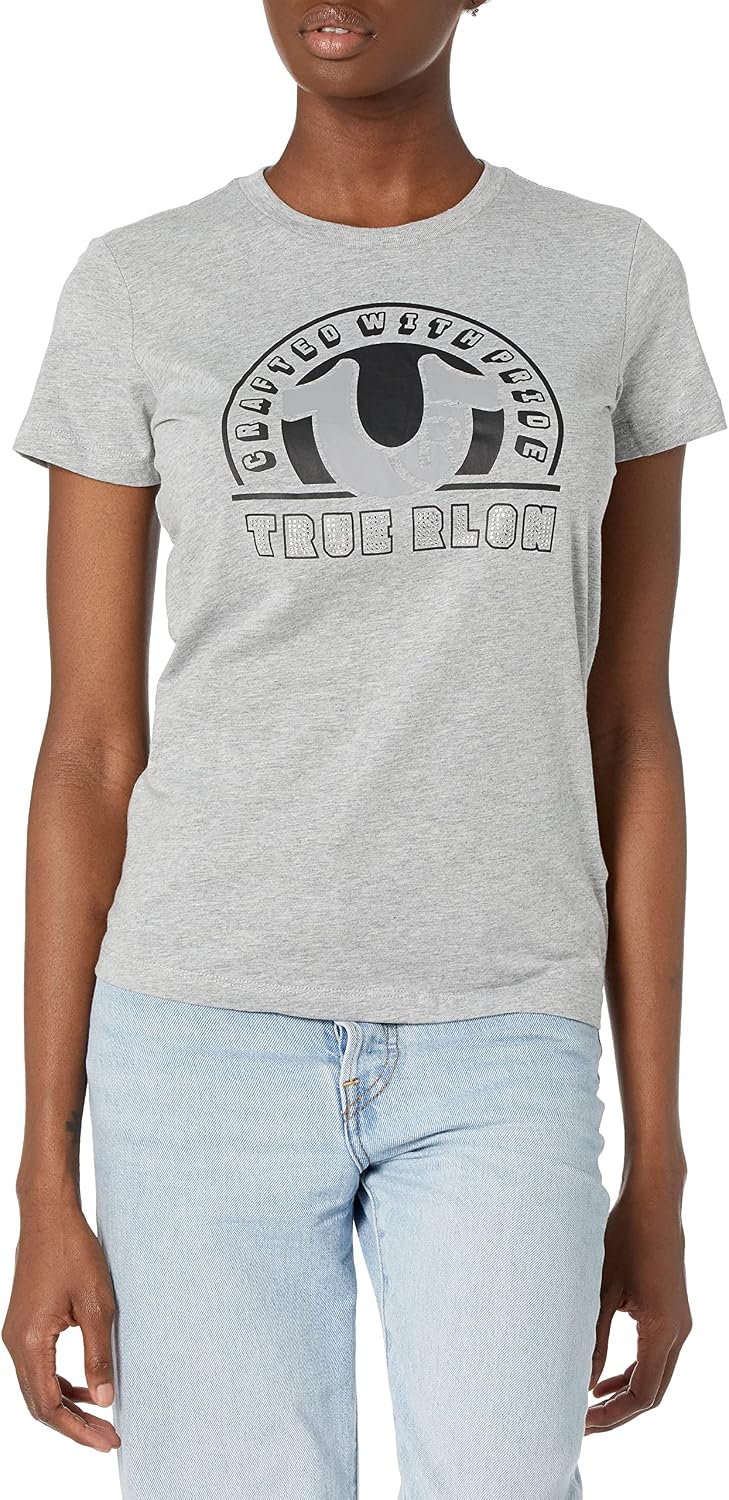 True Religion Women's Horseshoe Crew Neck Tee