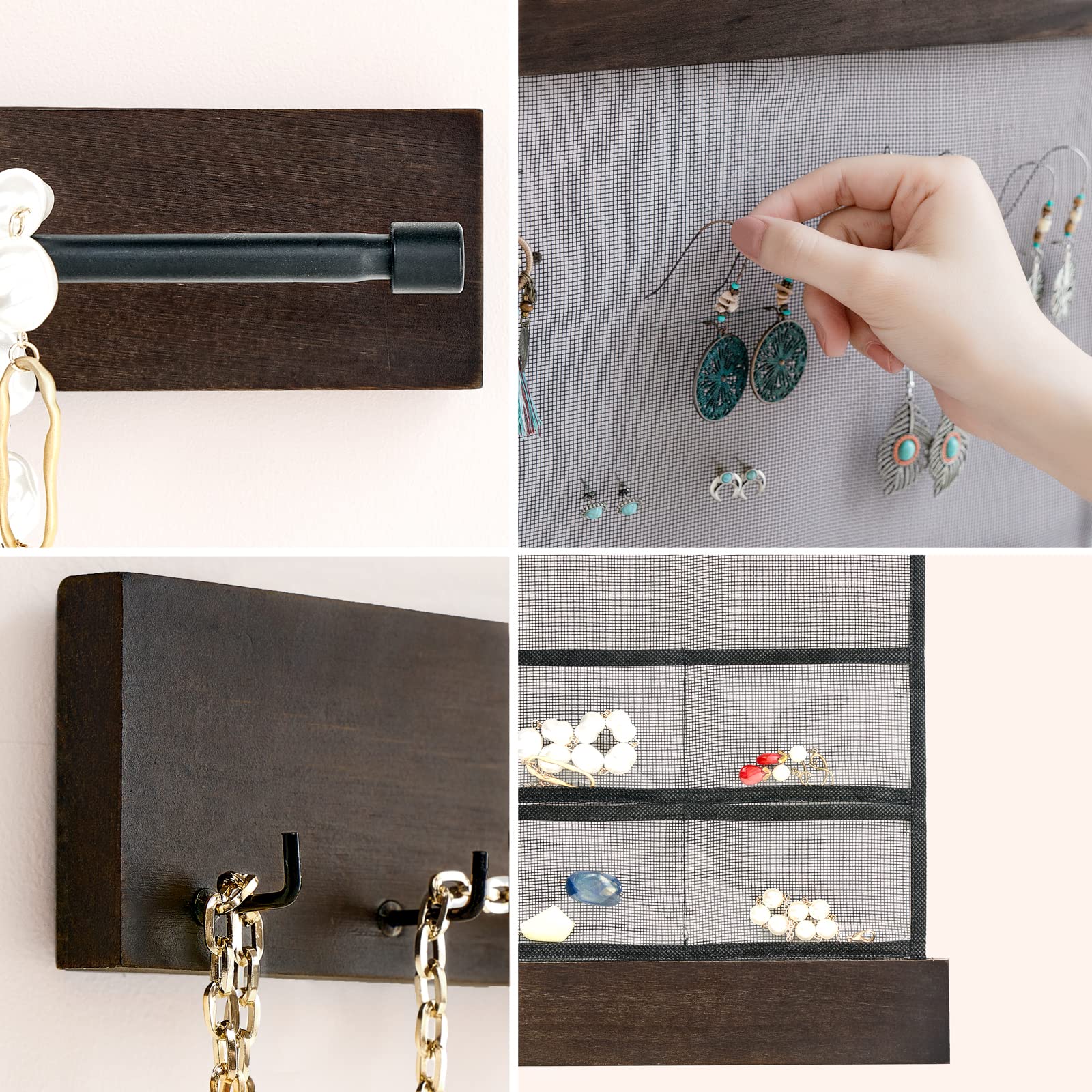 Armario Organizador Joyas Montado Pared Con Espejo Melocotón | Meses Sin Interés