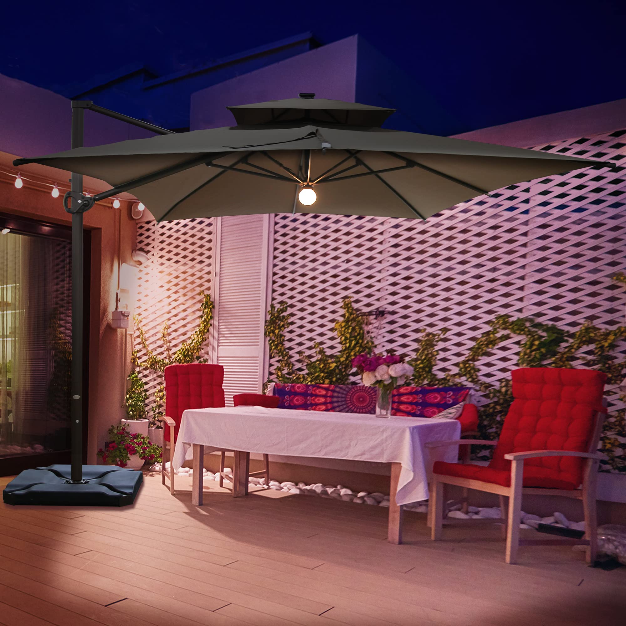 abba rectangular patio umbrella Amazon.com: Abba Patio 9 x 12 ft Extra Wide Rectangular Solar Lighted  Cantilever Umbrella with Easy Tilt & Cross Base for Garden, Backyard, Pool  and Deck, Cocoa : Everything Else