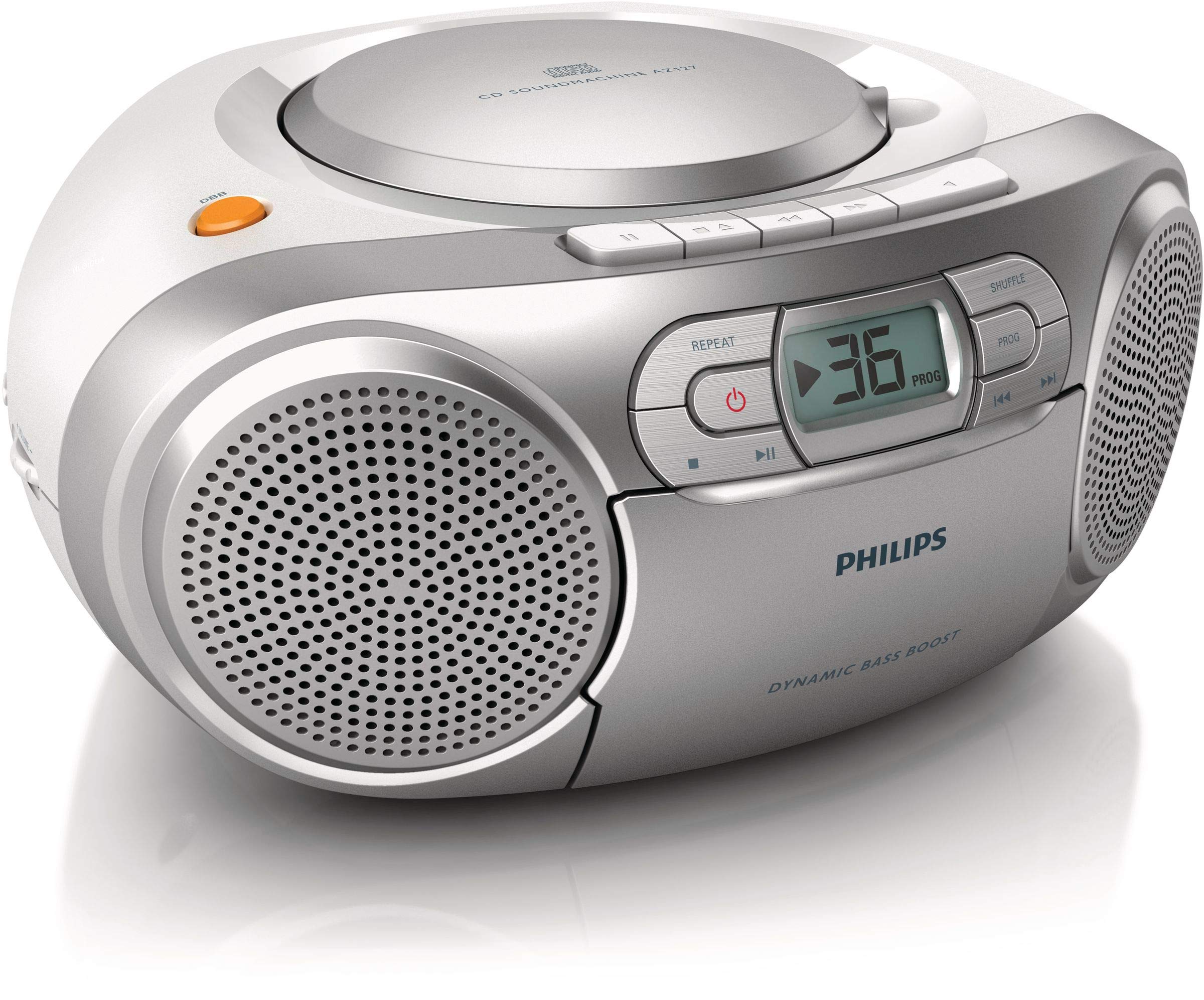 Philips Boombox AZ127/12 CD Casete Radio FM Entrada Audio Portátil