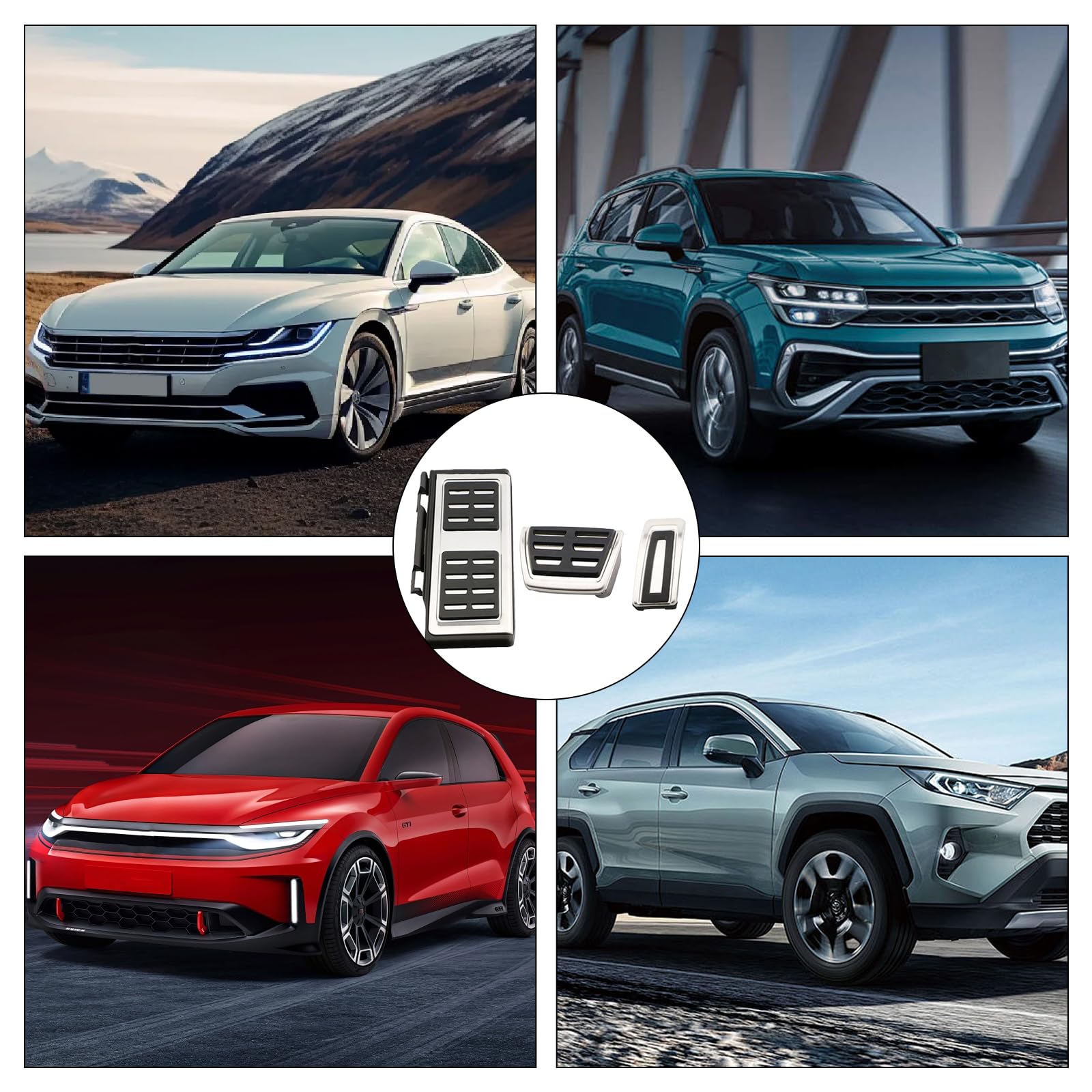 Repose-pieds - Couvre-pédales de frein - Accélérateur - Pour Octavia 5E Superb 3V Karoq Kodiaq Leon 5F Ateca Tarraco Formentor