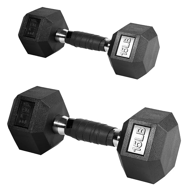 DNC Dumbbells 15 lb 20 lb 25 lb Weights Dumbbells Set of 2 Strength Training Equipment Dumbbells for