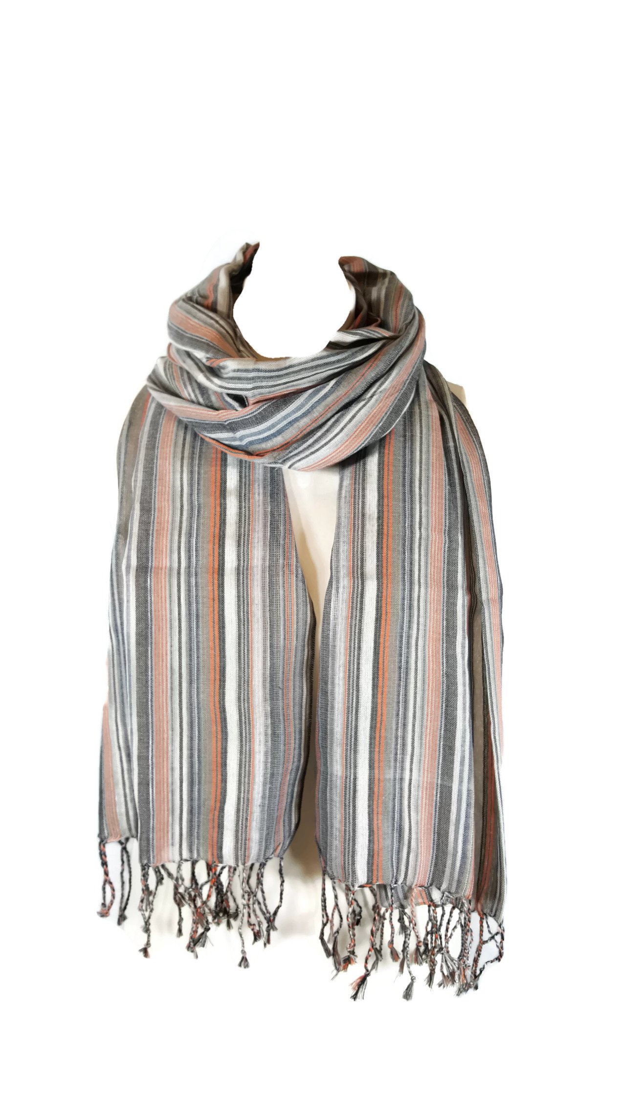 New Unisex Ladies Womens Mens Celebrity Style Stripes Scarf Scarves Clearance Sale