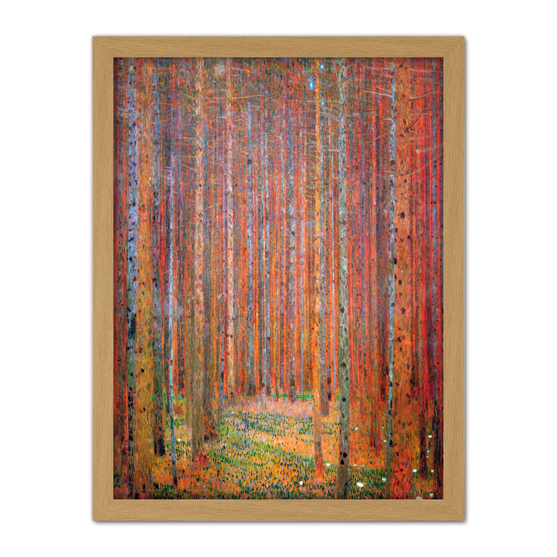 Wee Blue Coo Klimt Tannenwald I Fir Forest Artwork Framed Wall Art Print 18X24 Inch