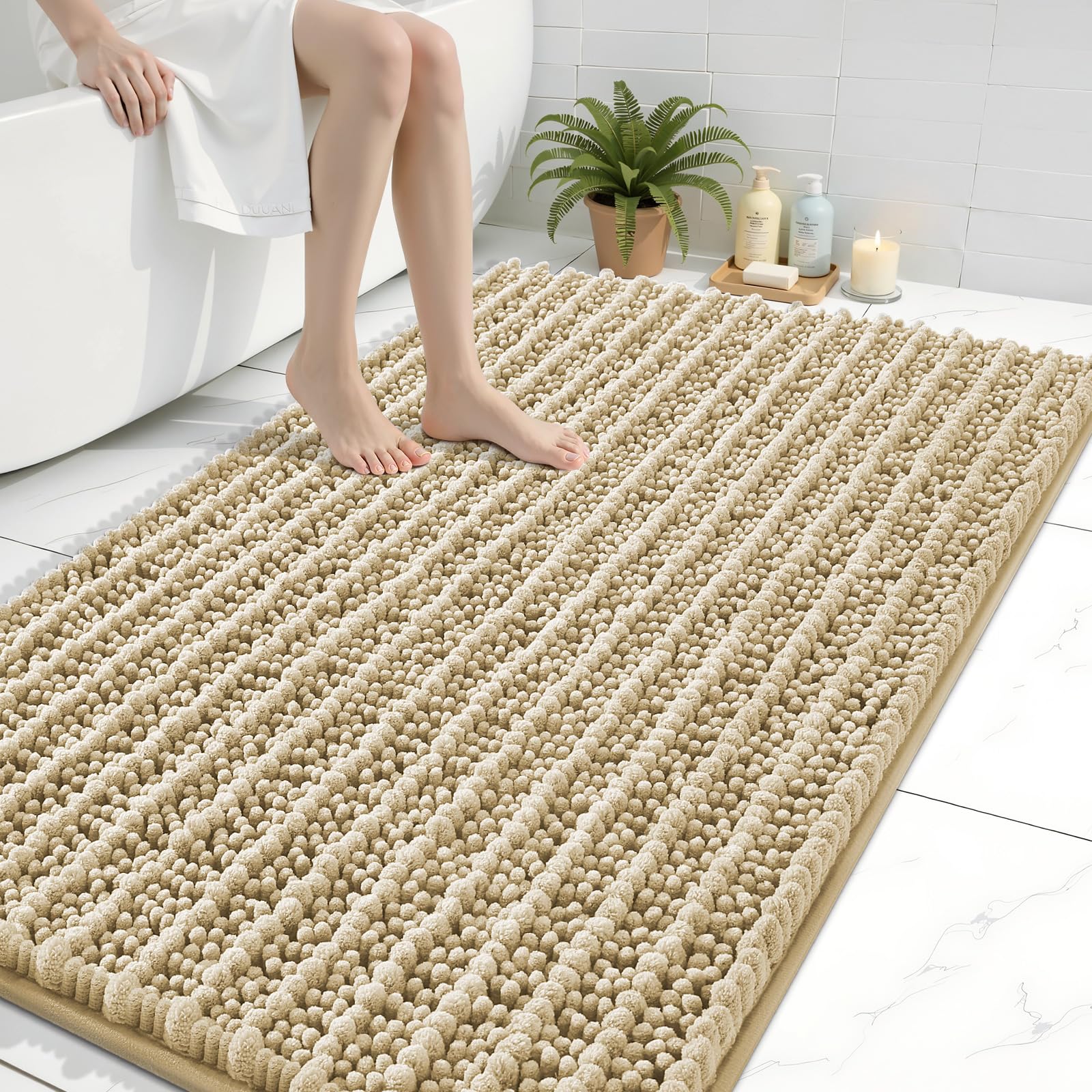 Arotive Bathroom Rugs Mat 44x32, Soft Absorbent Chenille Shaggy Bath Mat